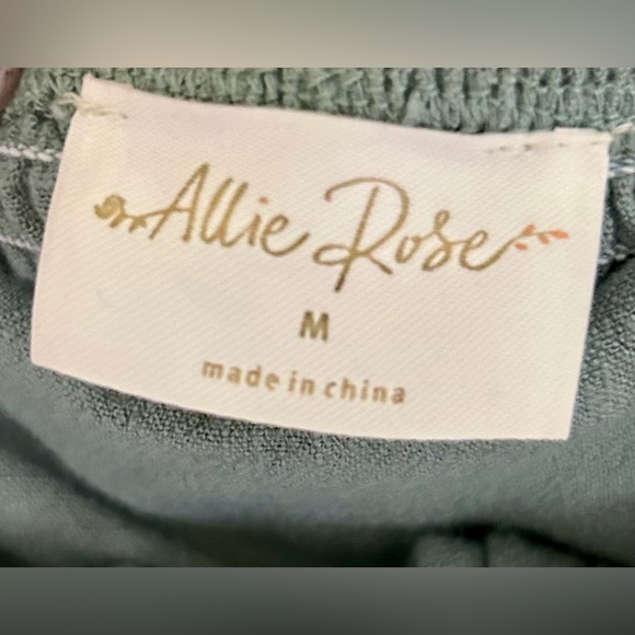 ALLIE ROSE Linen Blend Wide Leg Smocked Tank Jumpsuit Tie Front Coastal Boho | M - Picture 2 of 8